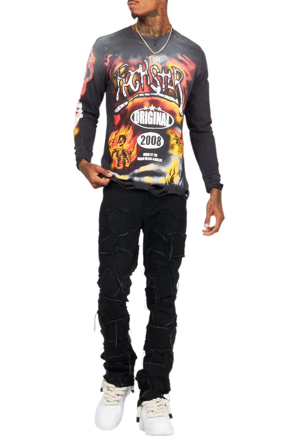 Farren Black Long Sleeve Graphic T-Shirt