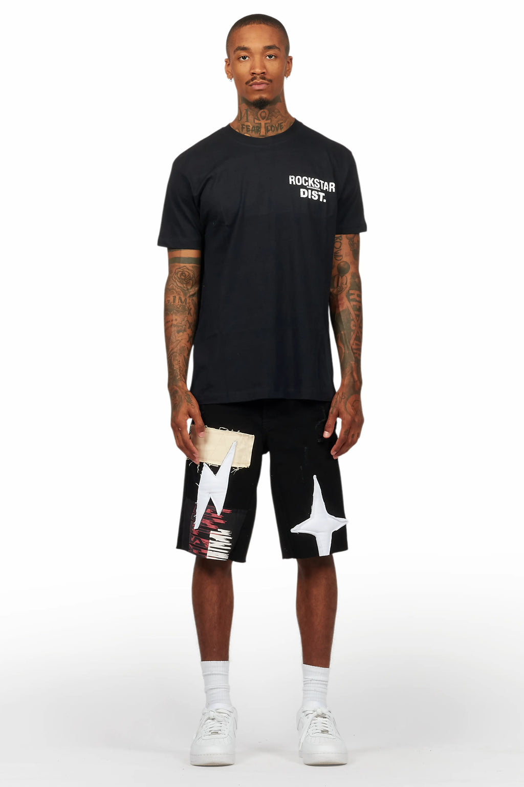 Carlin Black T-Shirt/Denim Short Set