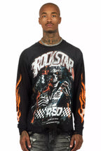 Blaek Black/Yellow Long Sleeve Graphic T-Shirt