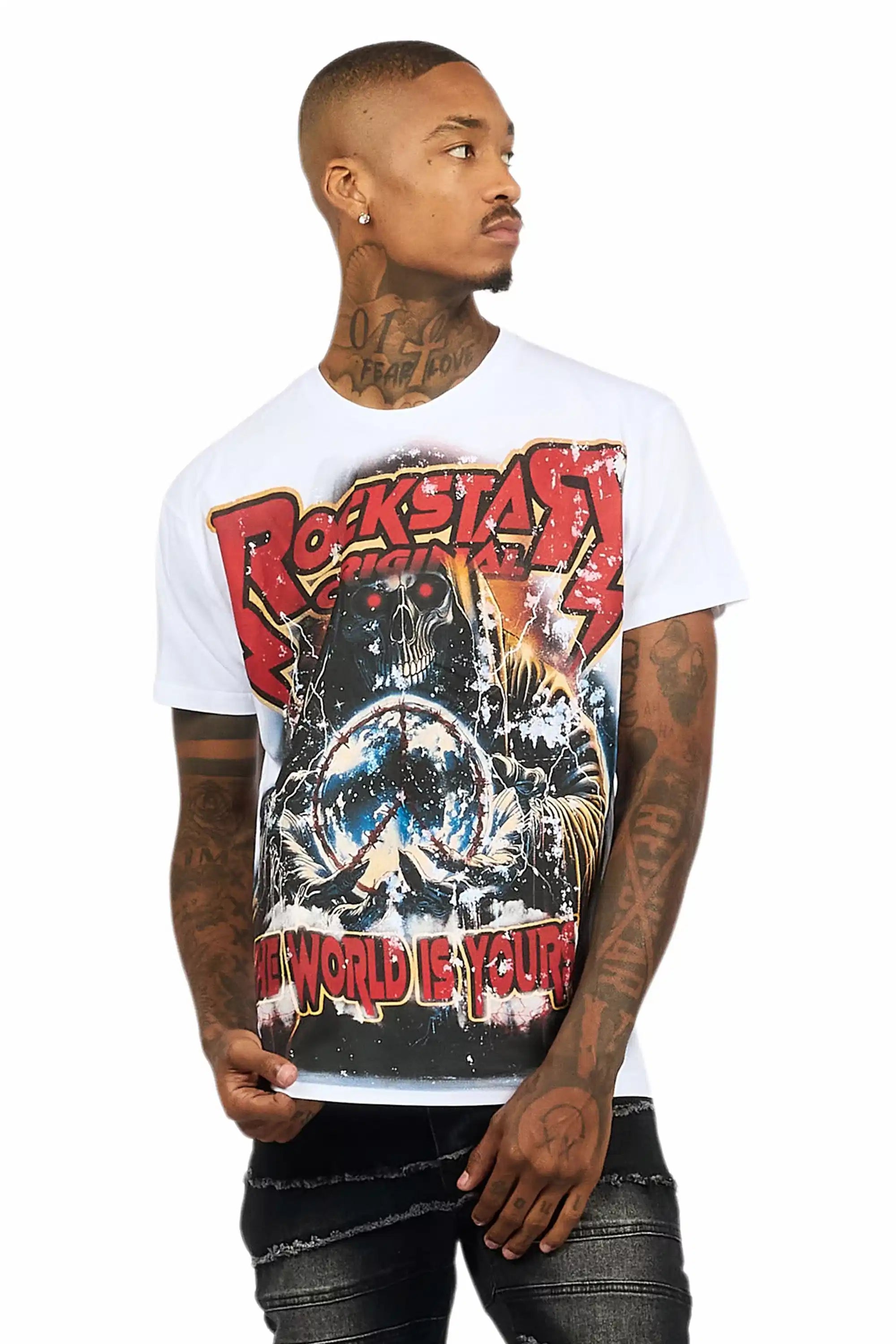 Lucian 2.0 White Oversized Graphic T-Shirt