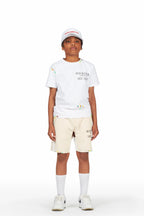 Boys Art Dist. White/Beige Short Set