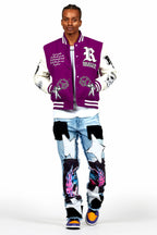 Afonso Purple Varsity Jacket