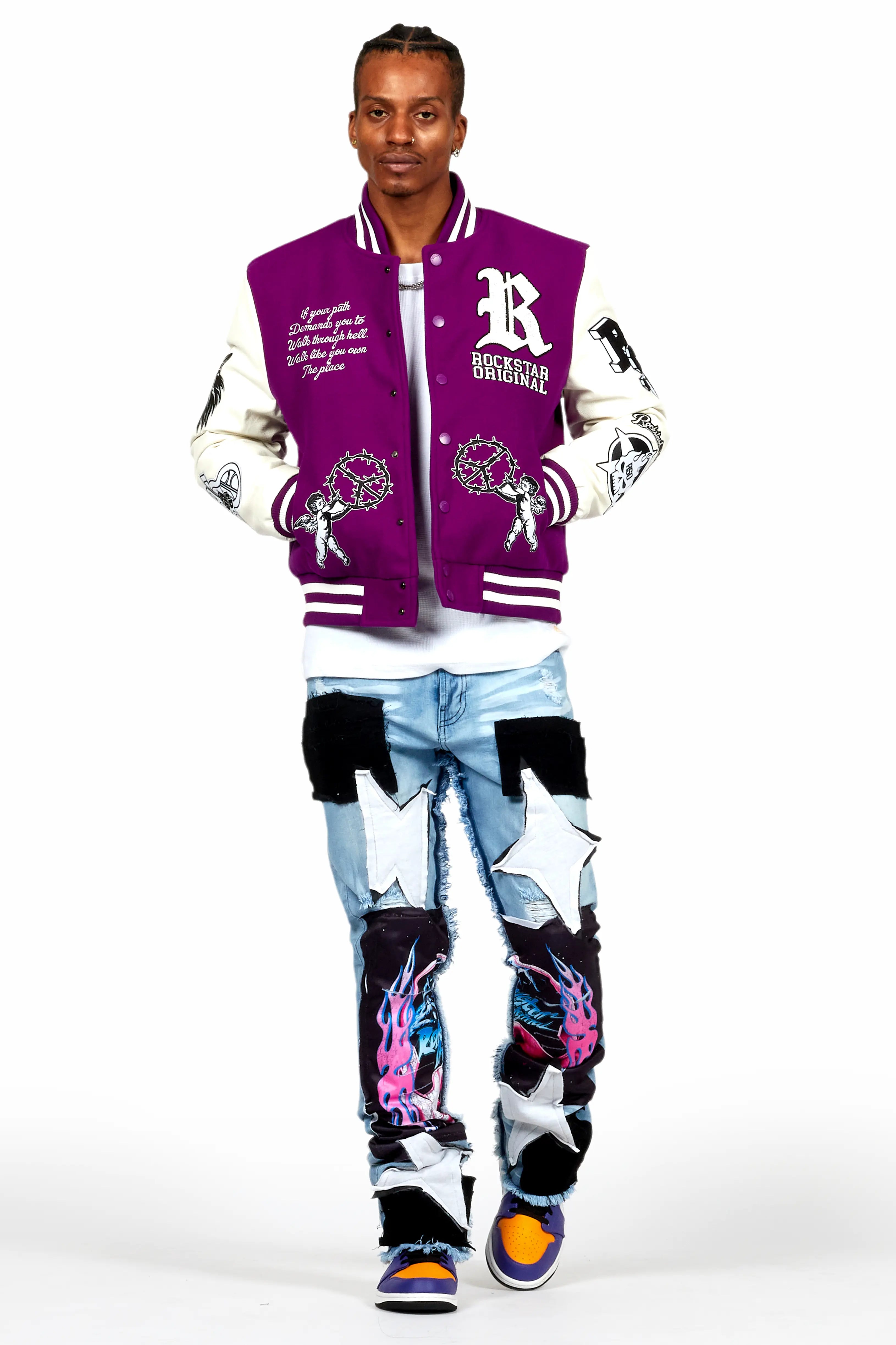 Afonso Purple Varsity Jacket