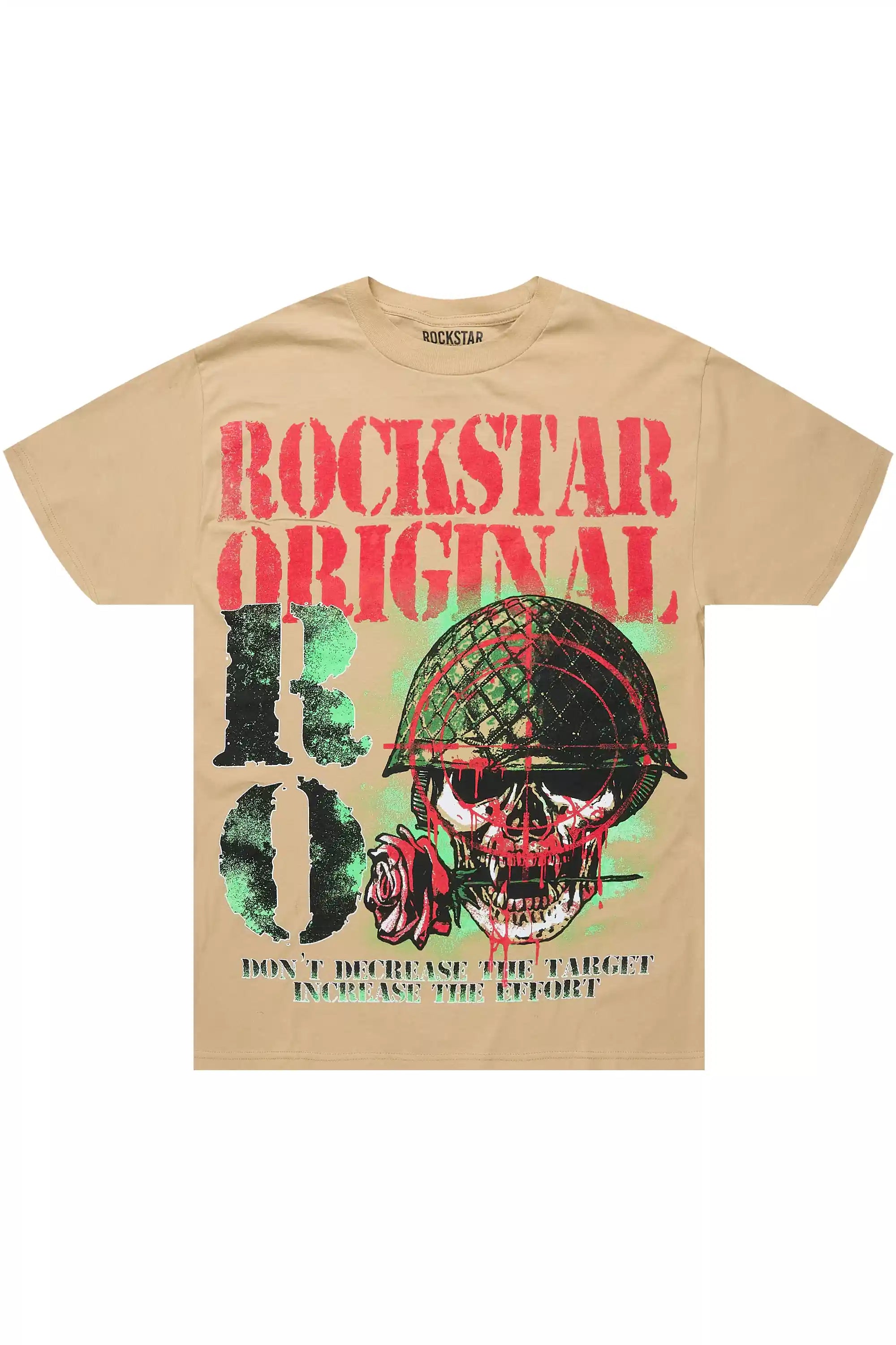 Kilshot Romance 2.0 Beige Oversized Graphic T-Shirt