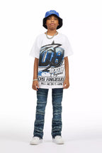 Boys Kastell White/Blue Graphic T-Shirt