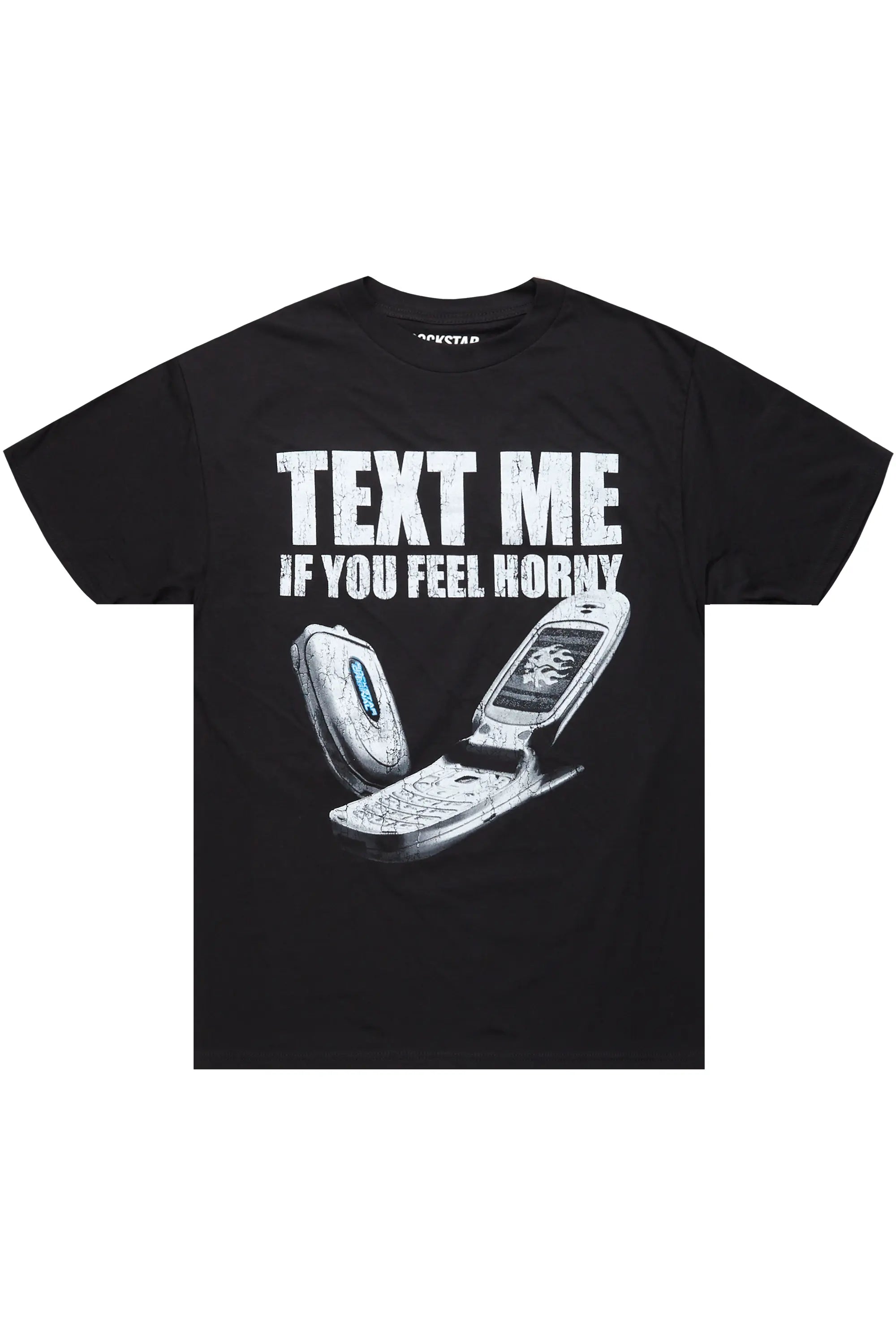 Textme Black Graphic T-Shirt