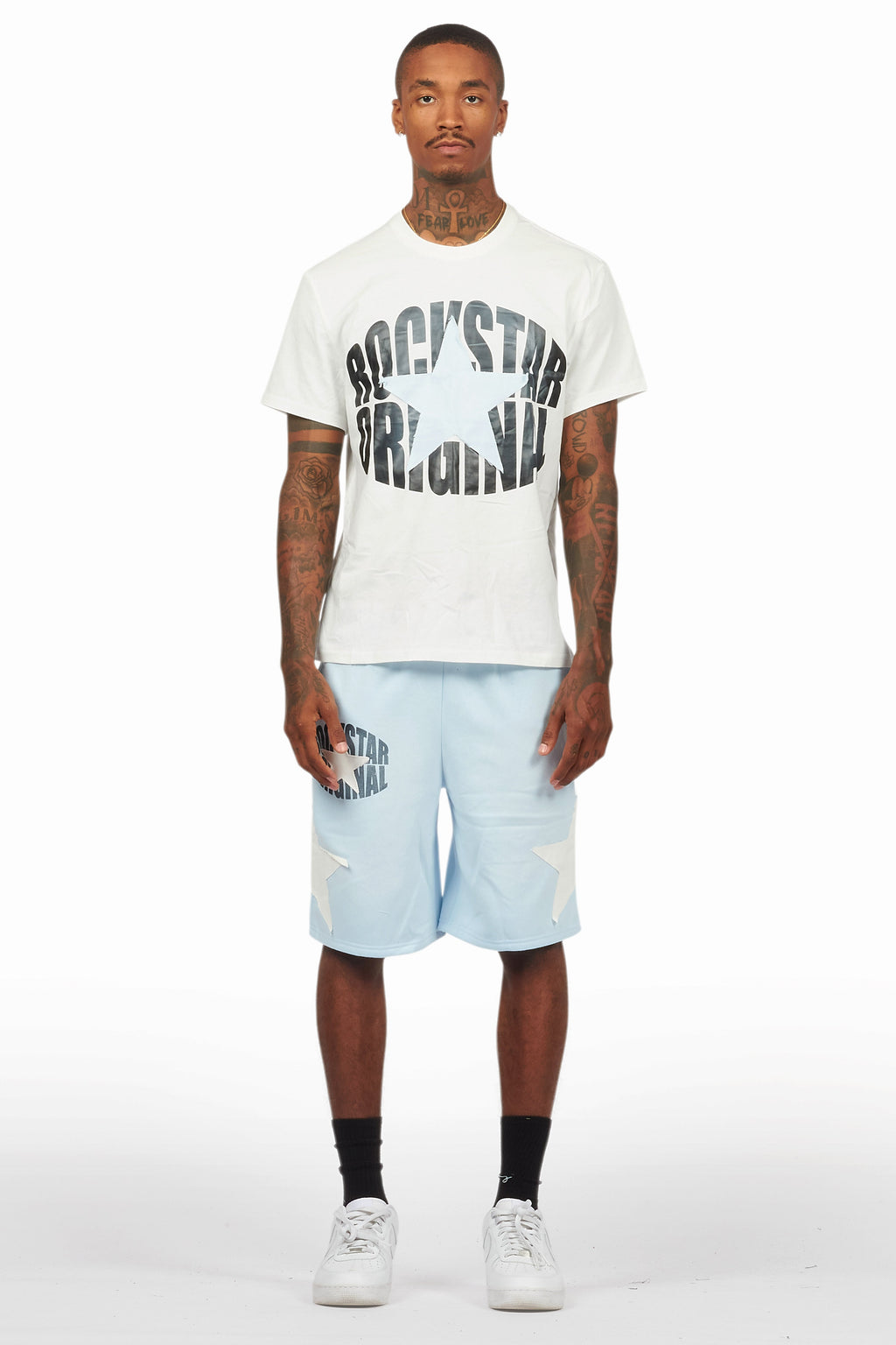 Sarge White/Blue T-Shirt/Short Set
