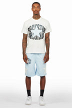 Sarge White/Blue T-Shirt/Short Set