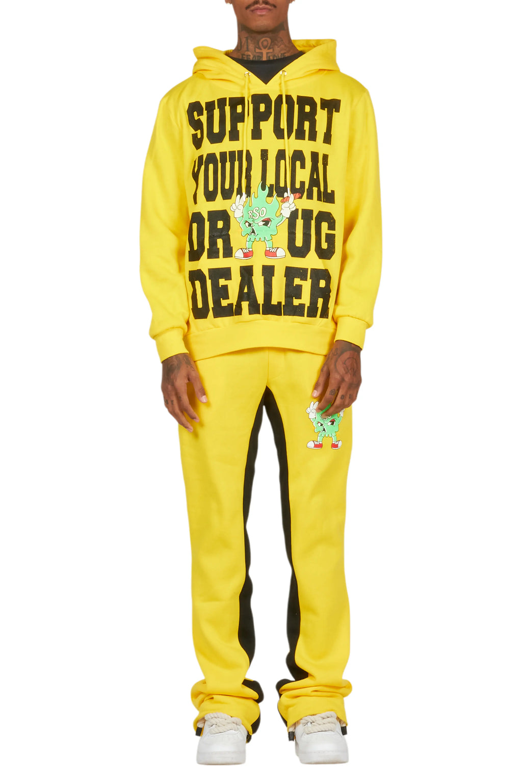 Tarl Yellow Hoodie/Baggy Track Pant Set