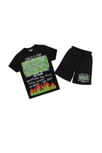Boys Beno Black T-Shirt/Short Set