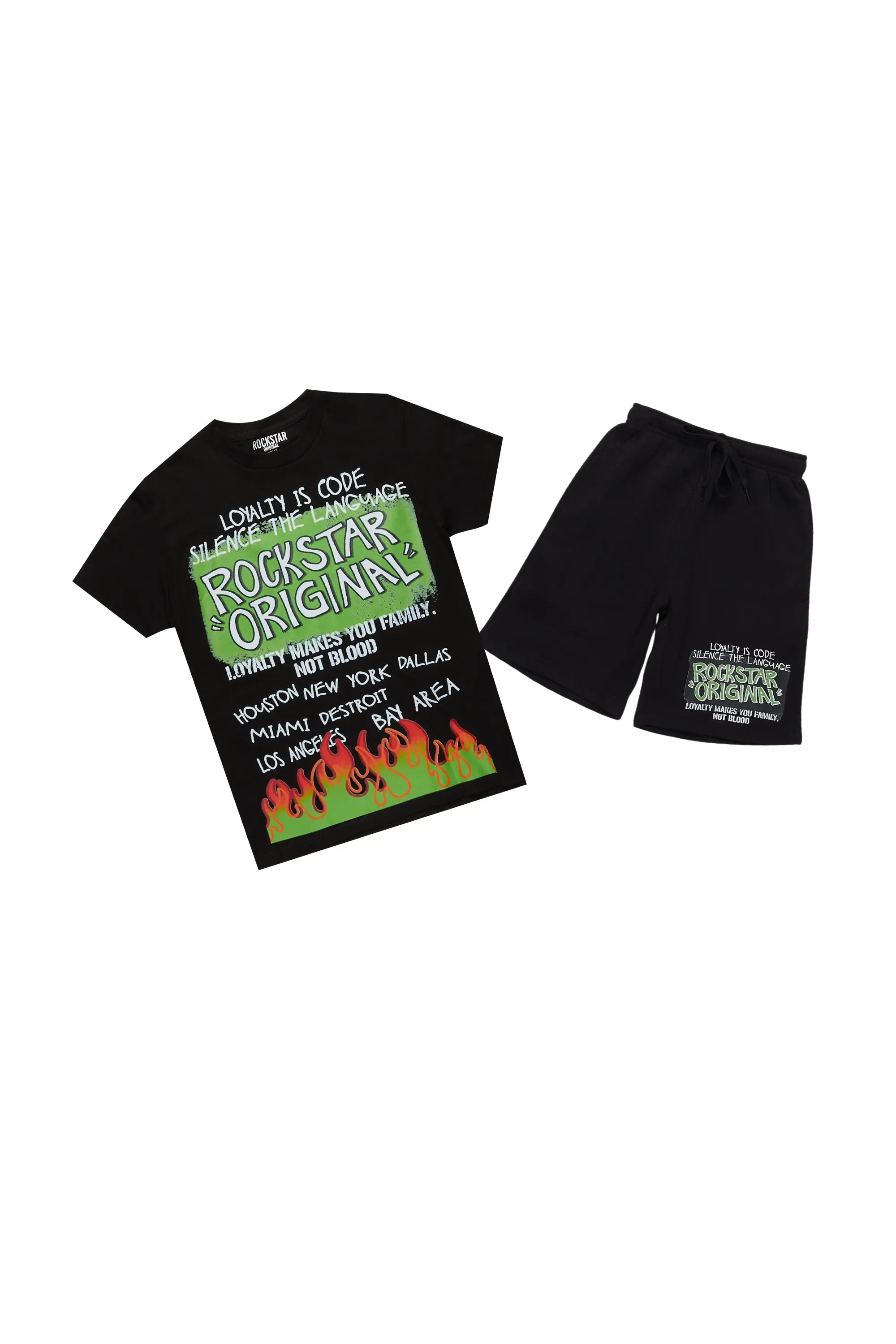 Boys Beno Black T-Shirt/Short Set