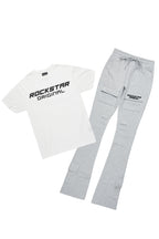 Connor Heather Grey T-Shirt/Stacked Flare Track Set