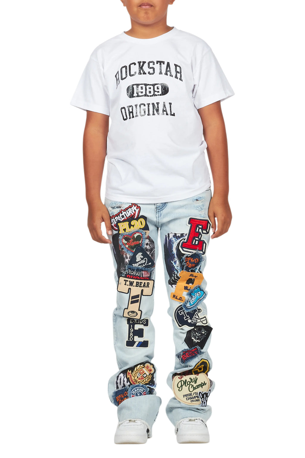Boys Espen Blue Stacked Flare Jean