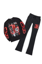 Grill Black/Red Long Sleeve T-Shirt/Baggy Pant Set