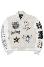 Fio Beige/White Varsity Jacket