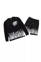 Bubble Black/White Long Sleeve T-Shirt/Short Set