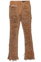 Conrad Beige Stacked Flare Jean
