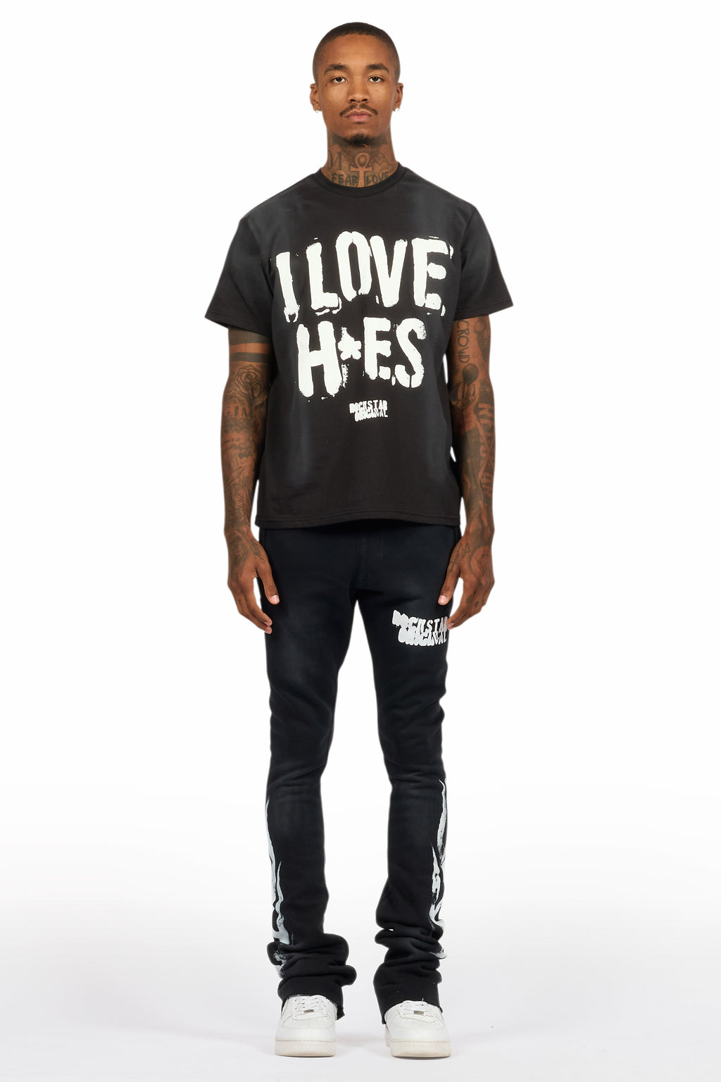 Banyan Black T-Shirt/Stacked Flare Track Set