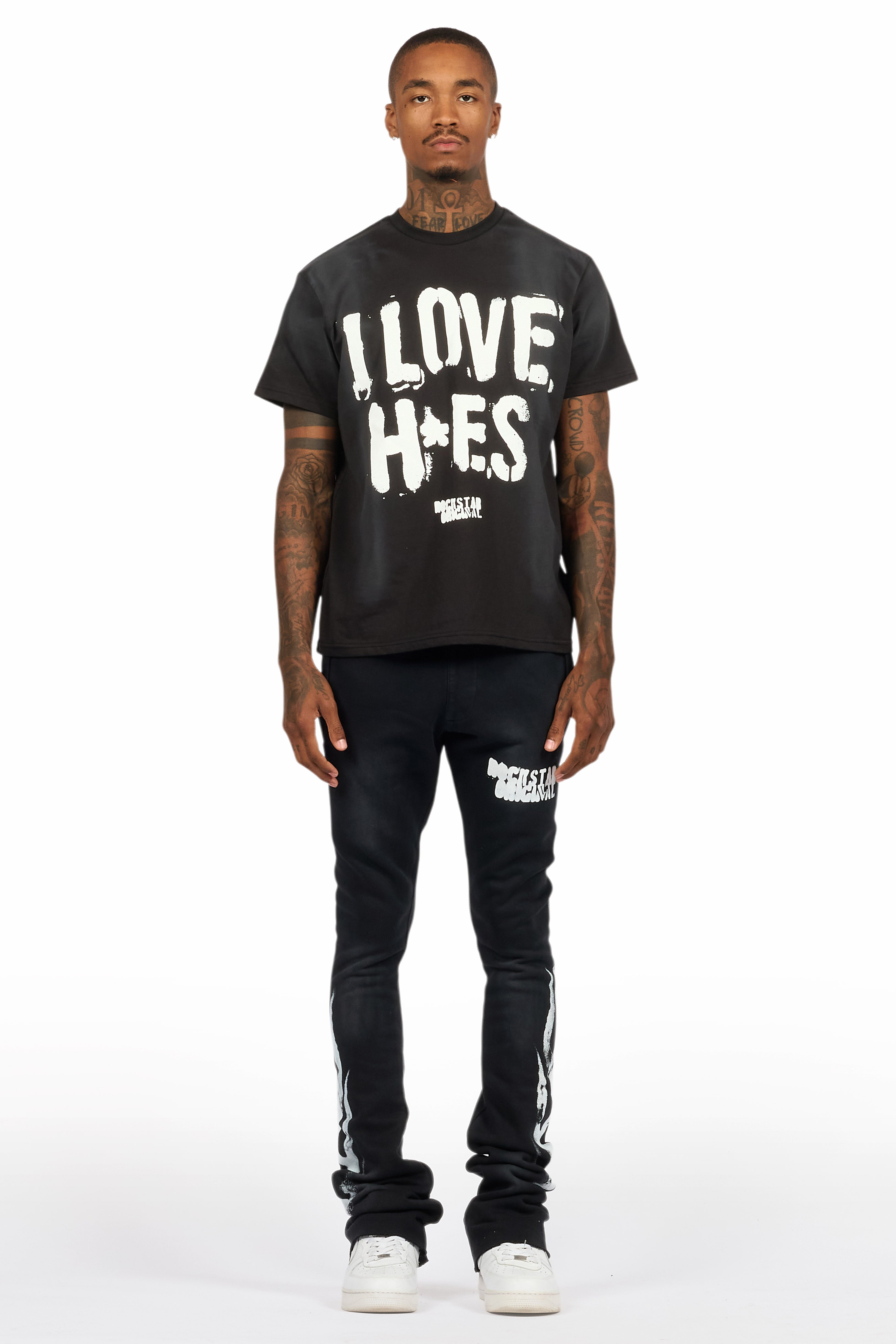 Banyan Black T-Shirt/Stacked Flare Track Set