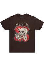 Metallica Skulls Brown/Red Graphic T-Shirt
