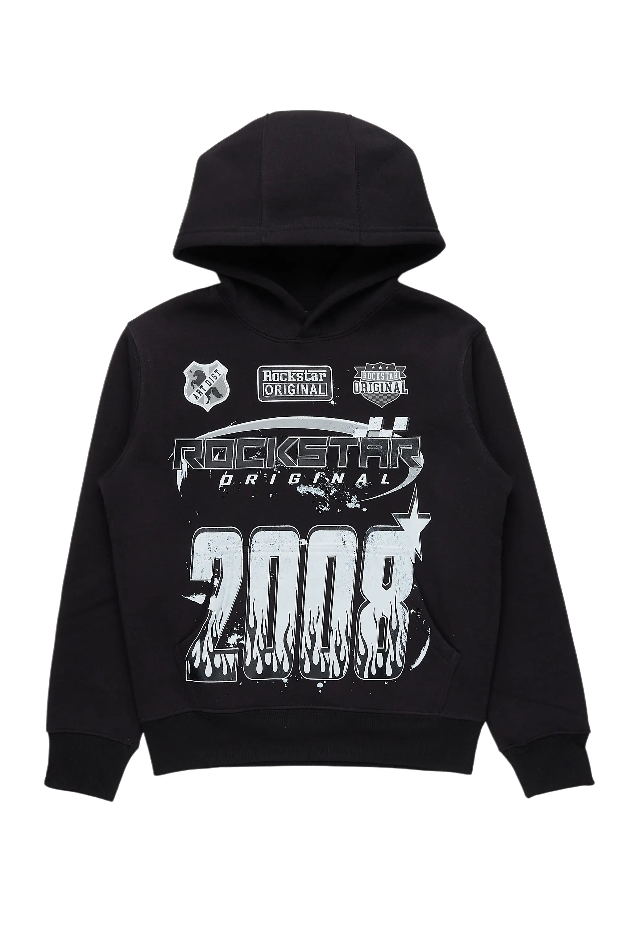 Boys Amos Black/White Graphic Hoodie