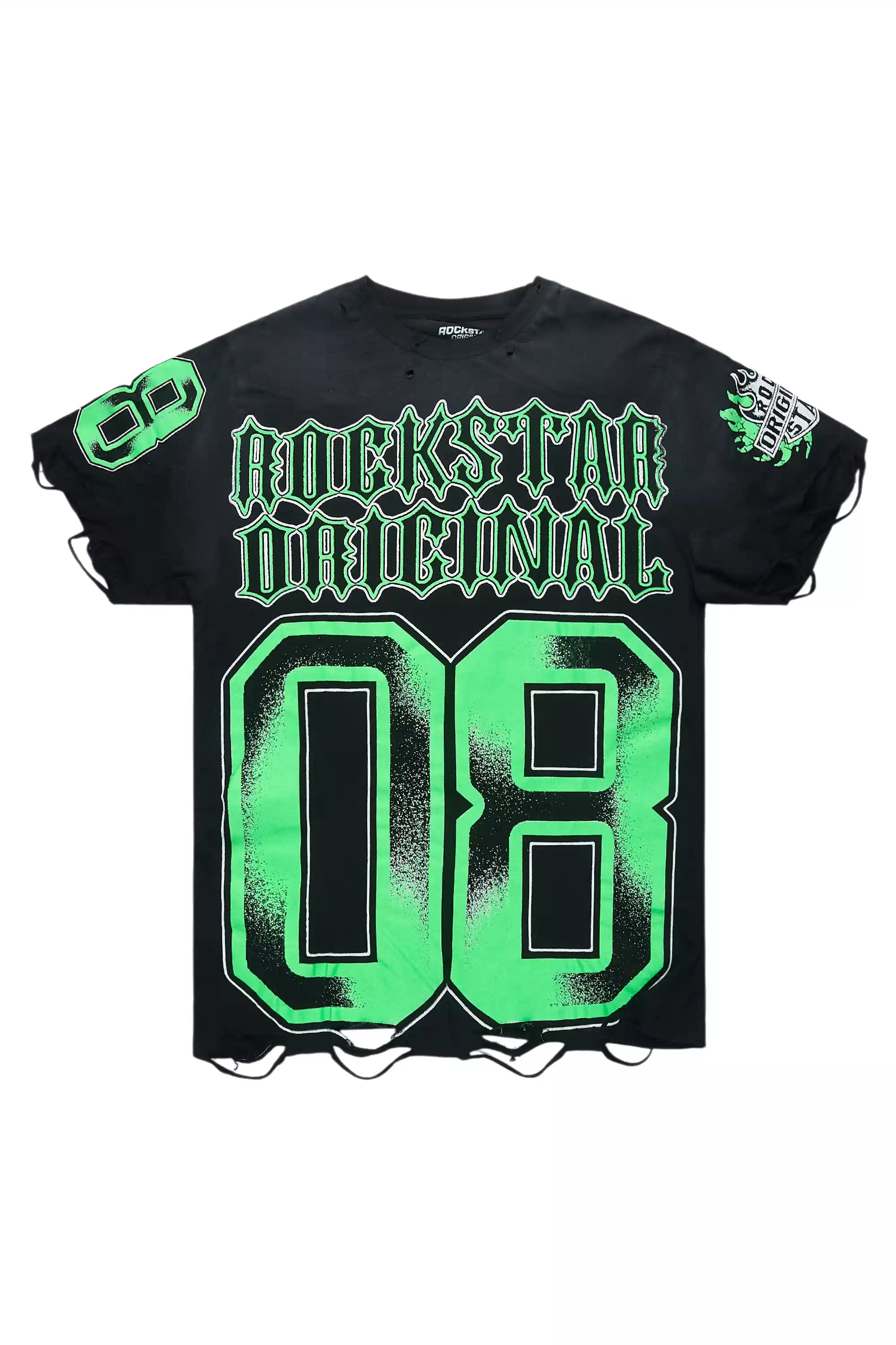 Alim Black/Green Oversized Graphic T-Shirt