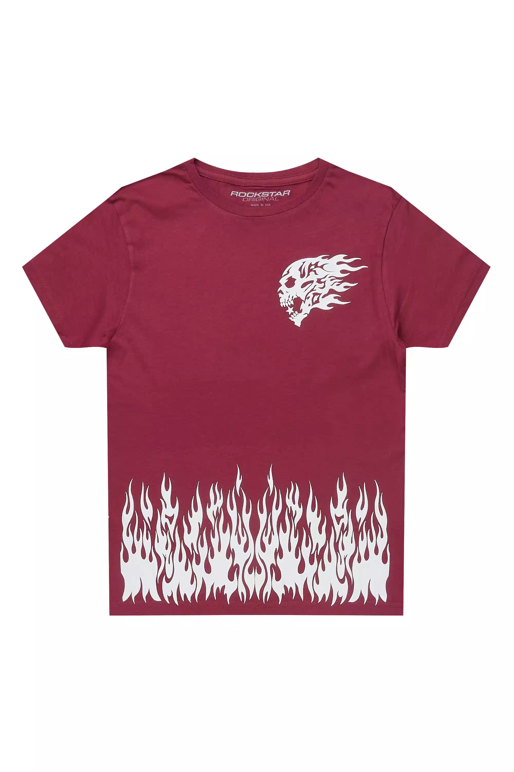Boys Bubble Burgundy/White Graphic T-Shirt