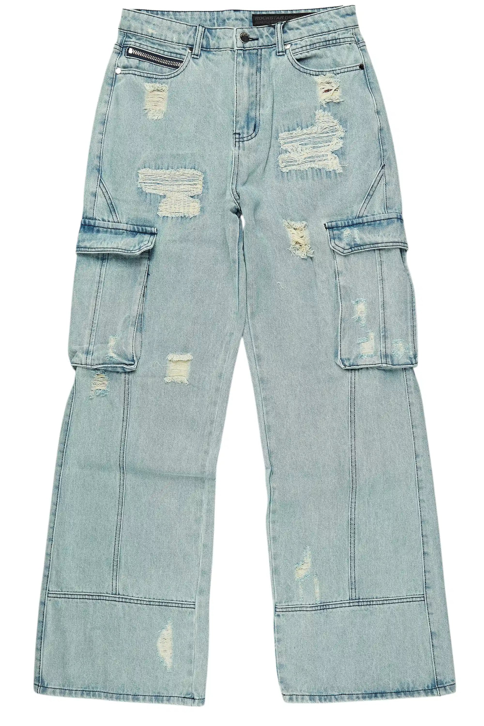 Nand Light Blue Baggy Cargo Jean