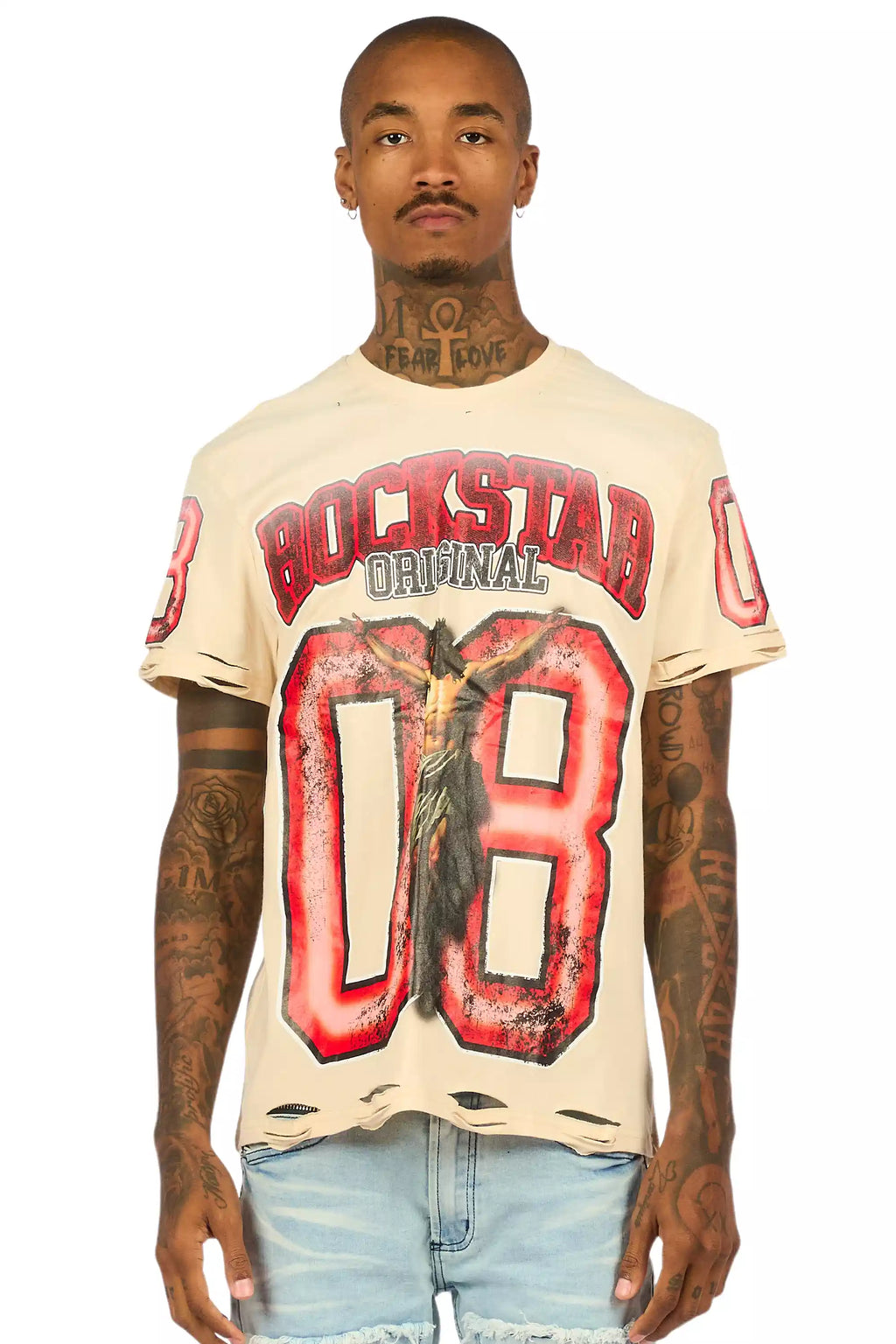 Fields Beige Oversized Graphic T-Shirt