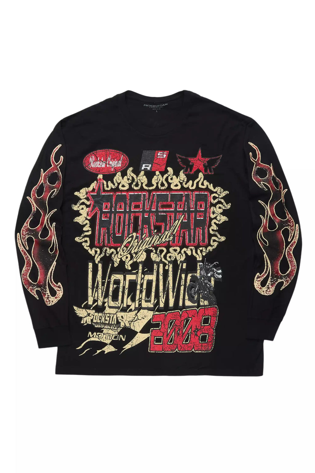 Deangelo Black/Red Long Sleeve Graphic T-Shirt