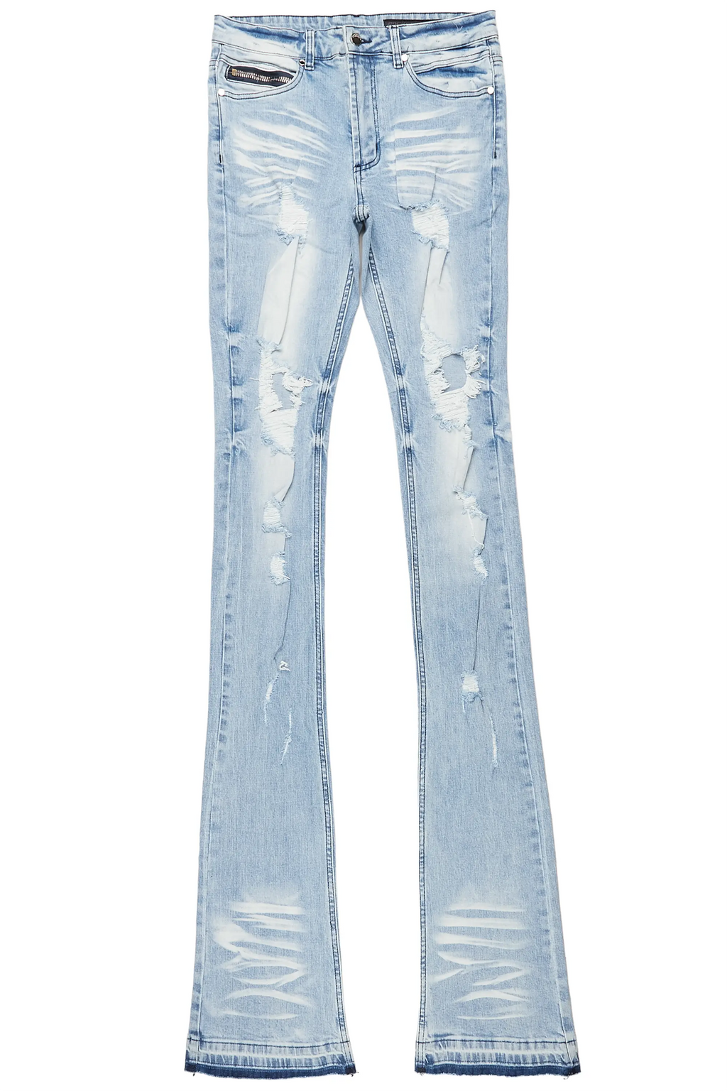Zahir Blue Super Stacked Flare Jean