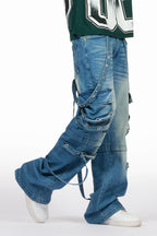 Nealon Blue Wash Baggy Cargo Fit Jean