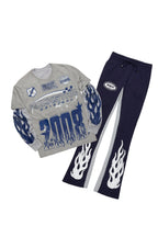 Amos Heather Grey Double Layer T-Shirt/Stacked Baggy Pant Set