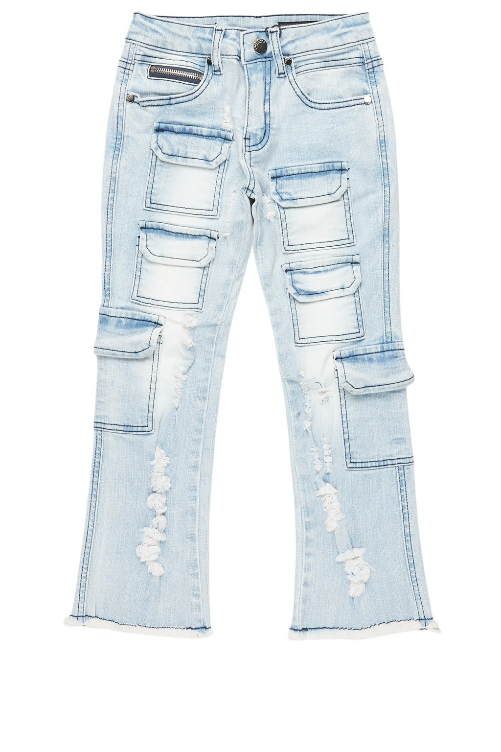 Boys Kade Blue Stacked Flare Jean