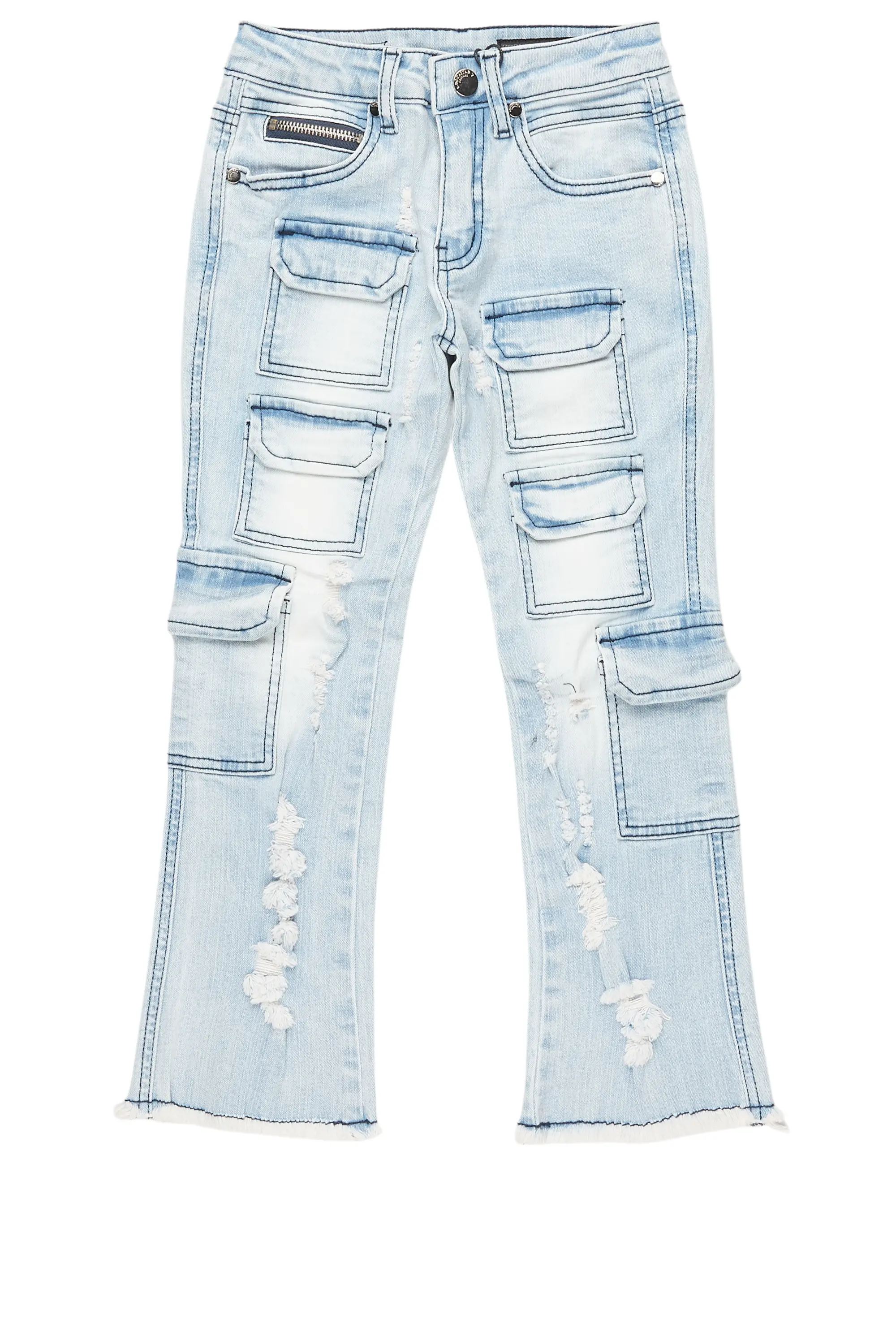 Boys Kade Blue Stacked Flare Jean