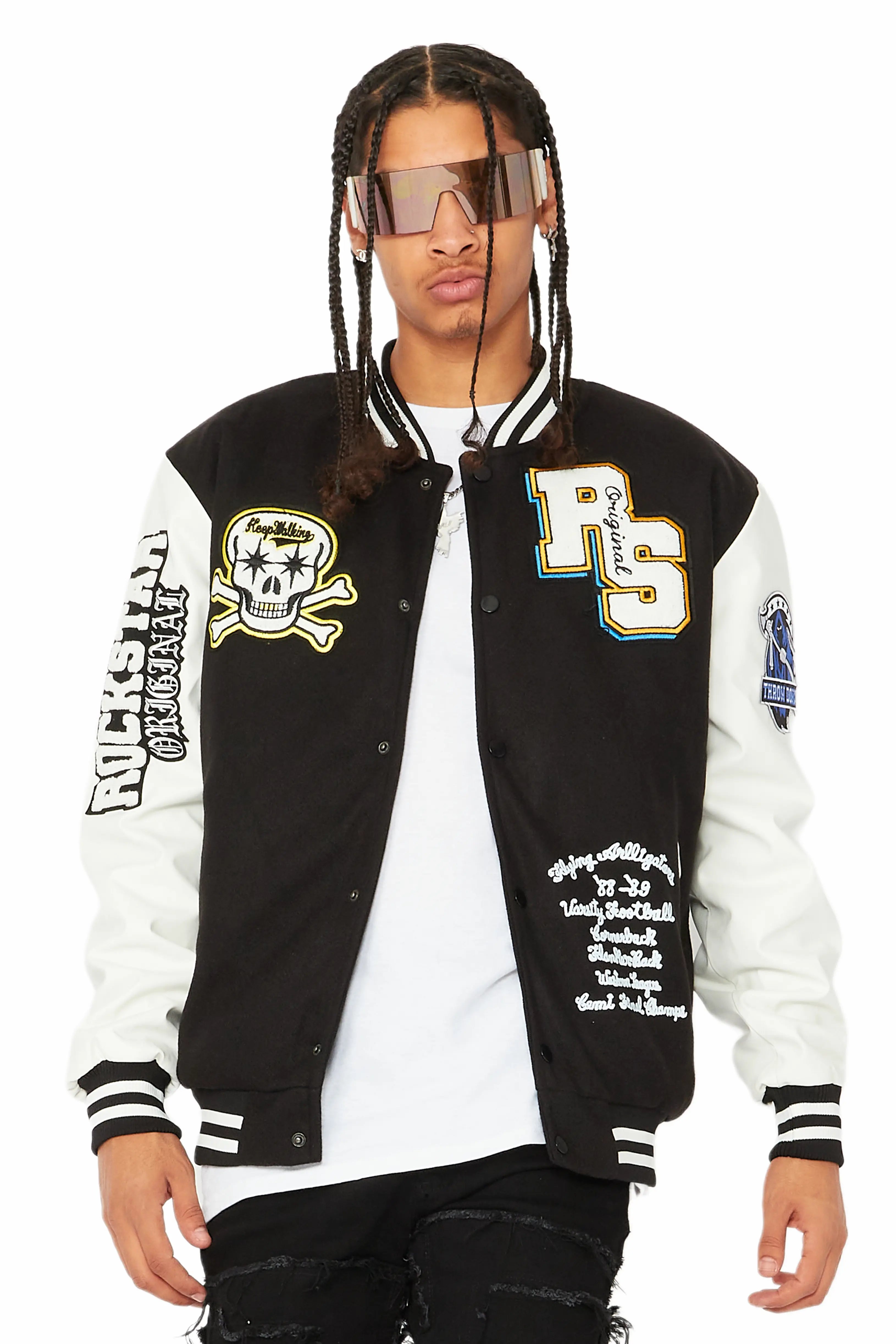 Rush Black/White Varsity Jacket