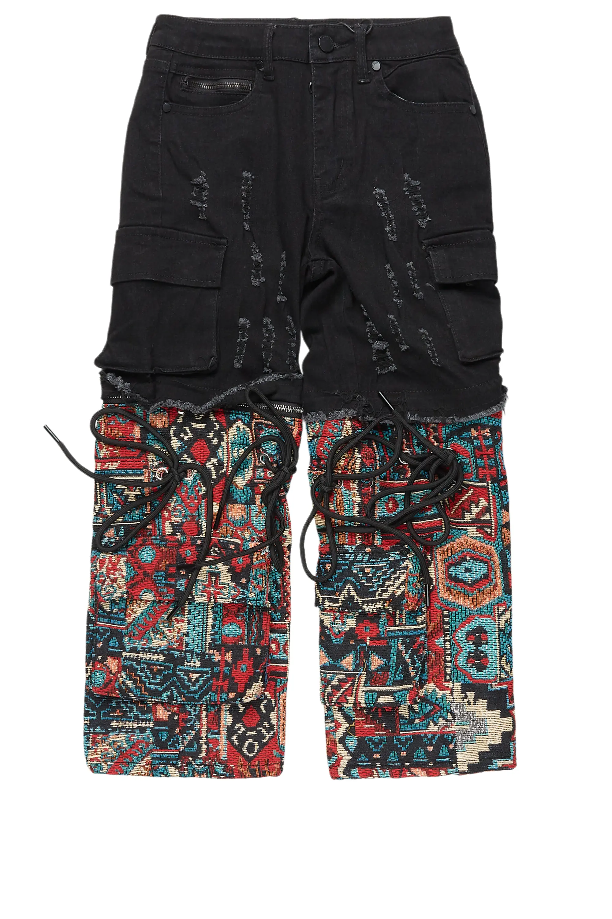 Boys Baatar Jet Black  Baggy Fit Jean