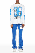 Grill White/Royal Long Sleeve T-Shirt/Baggy Pant Set