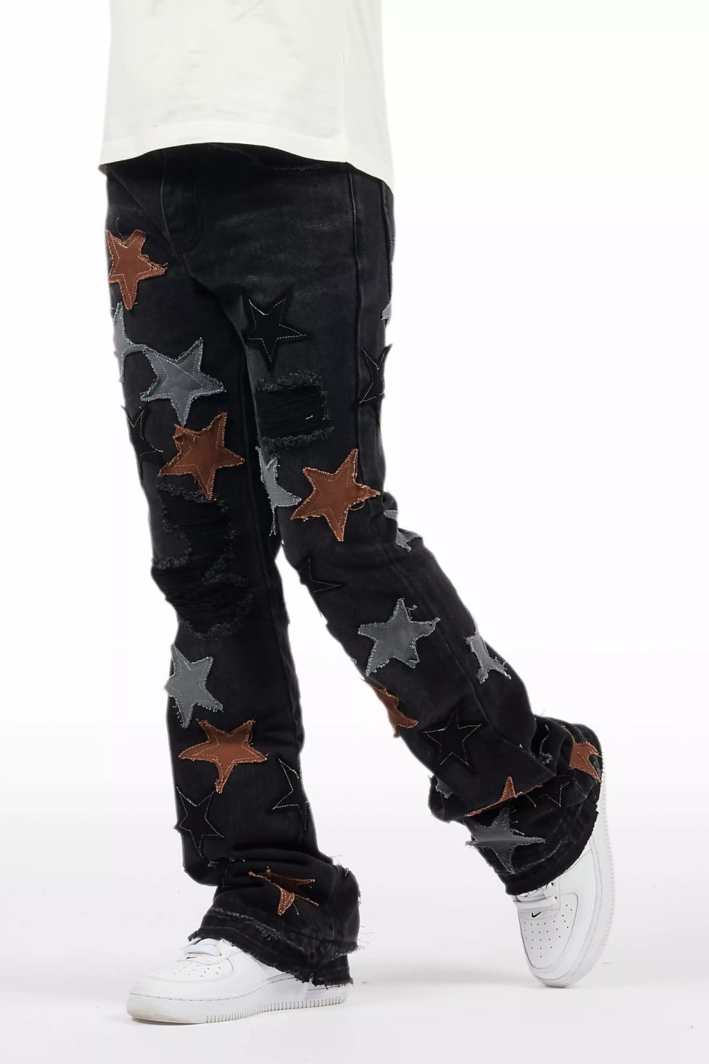 Boys StarLane Black Stacked Flare Jean