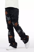 Boys StarLane Black Stacked Flare Jean