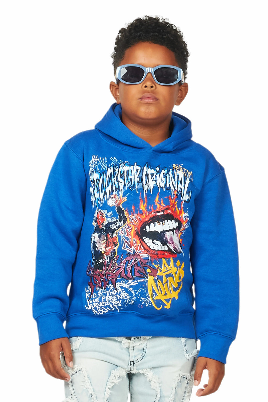 Boys Yooz Royal Graphic Hoodie
