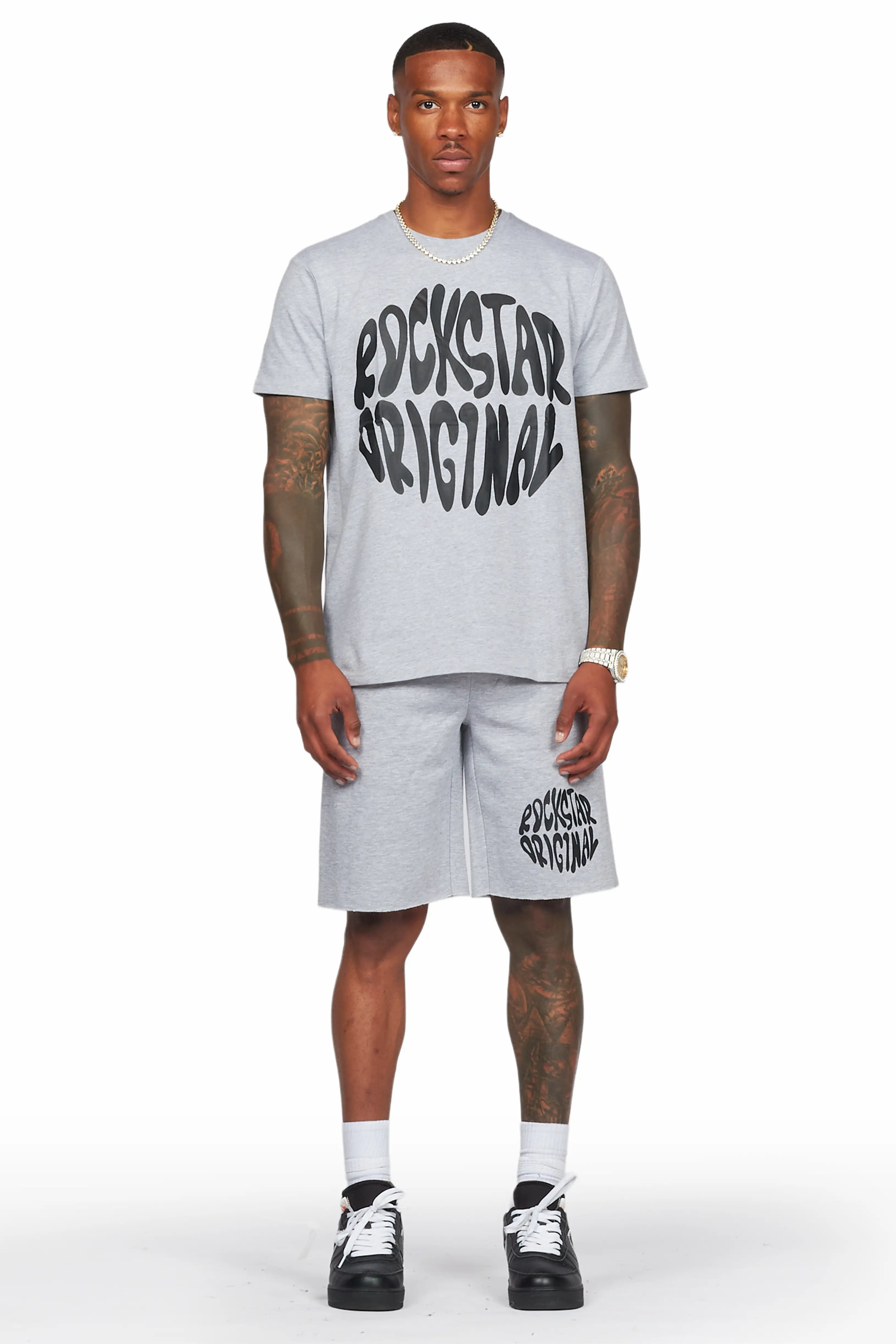 Thierry Heather Grey T-Shirt/Short Set
