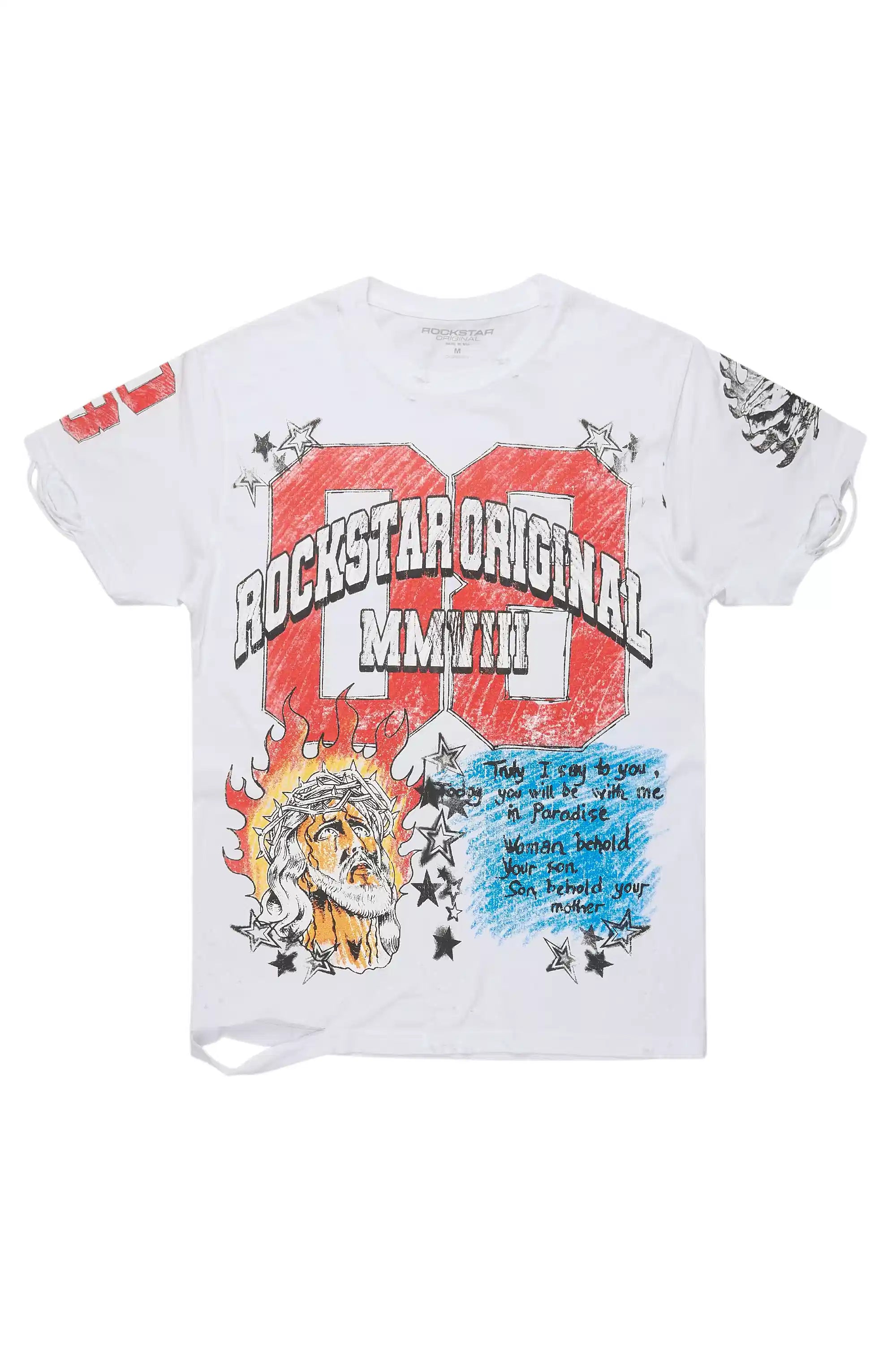 Jesus White/Red Oversized Graphic T-Shirt