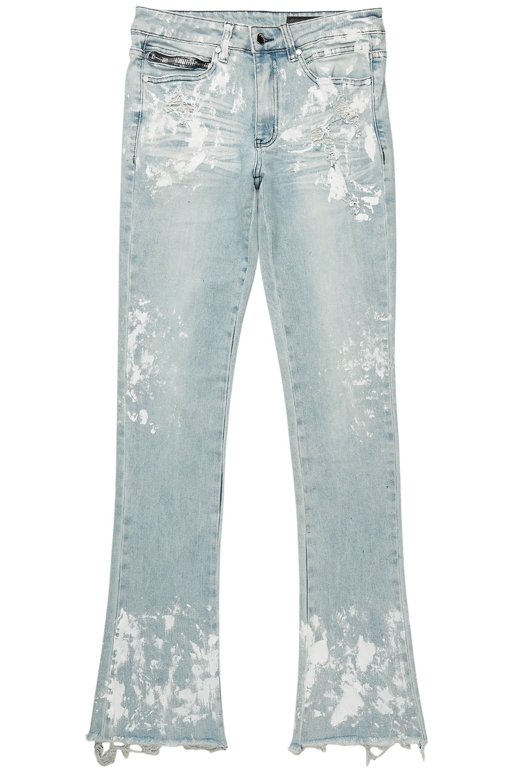 Kodak Blue/White Painter Stacked Flare Jean
