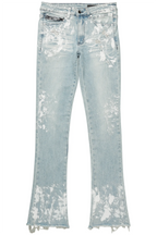 Kodak Blue/White Painter Stacked Flare Jean