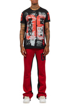 Grill Black T-Shirt/Baggy Stacked Pant Set