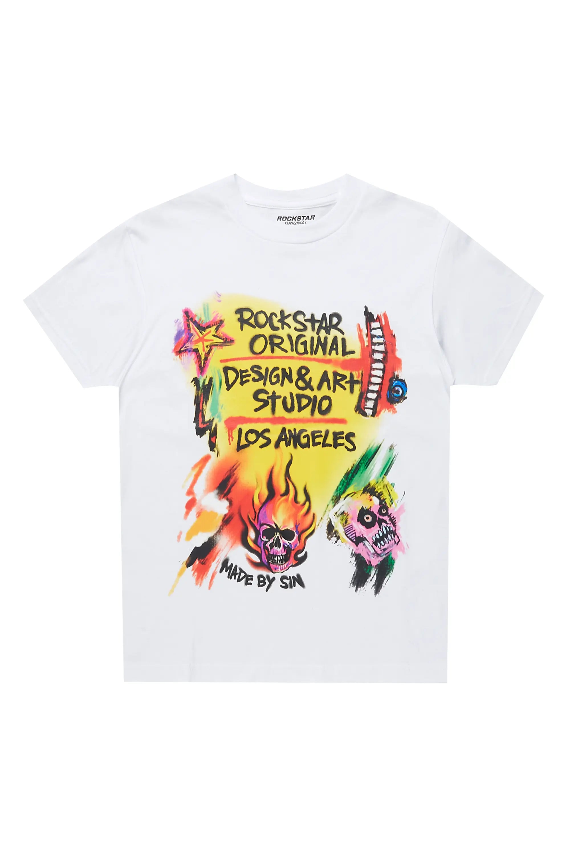Boys Soweto White Graphic T-Shirt