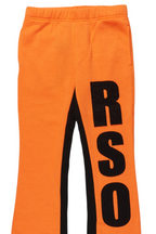 Boys Uko Orange Stacked Baggy Flare Pant