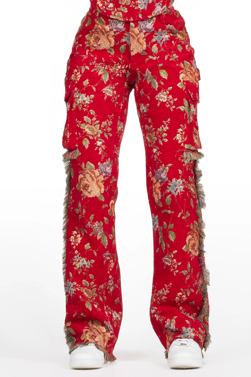 Marionna Red Tapestry Stacked Pant
