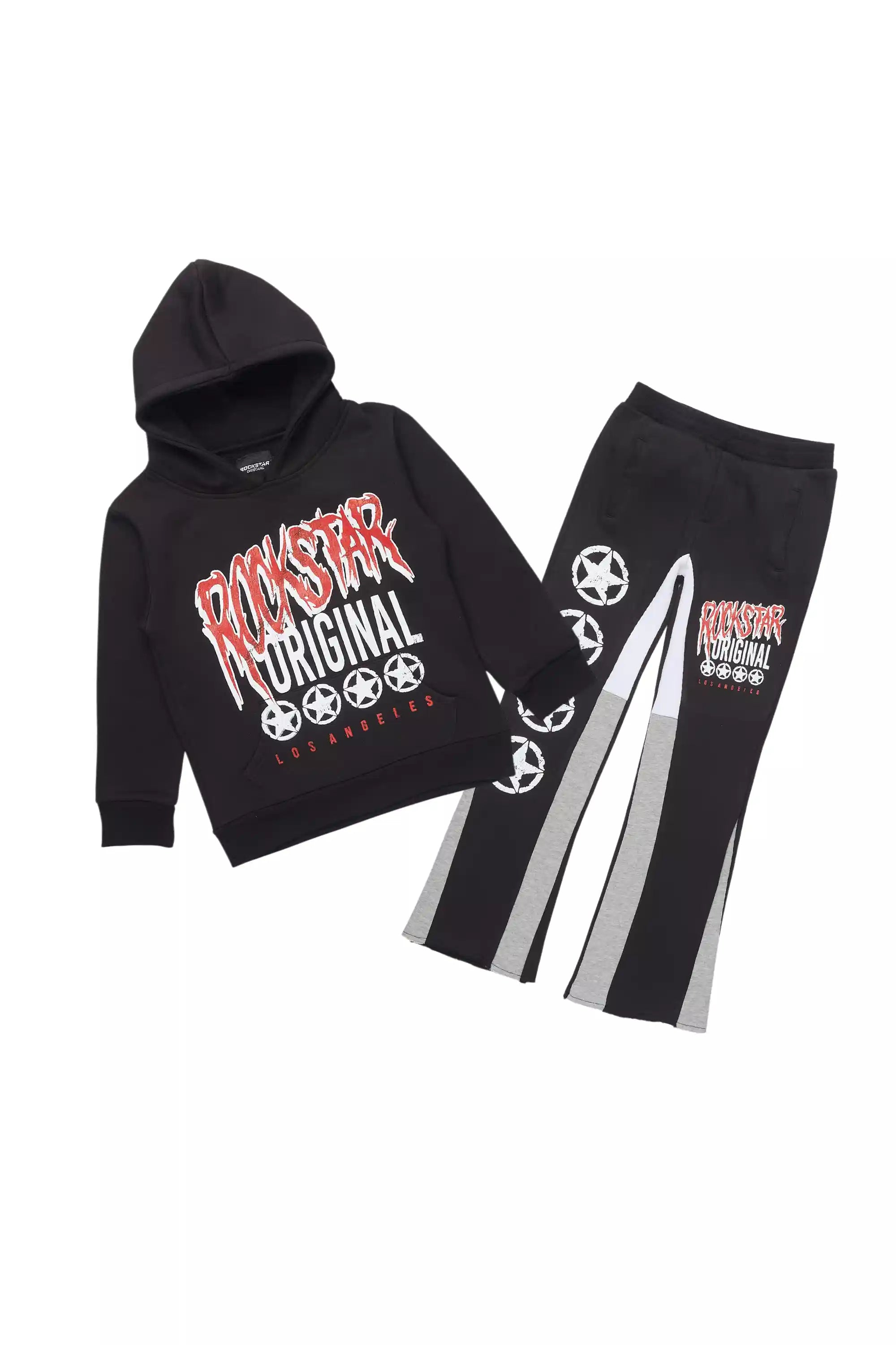 Boys Wizzurd Black/Grey Stacked Flare Track Set